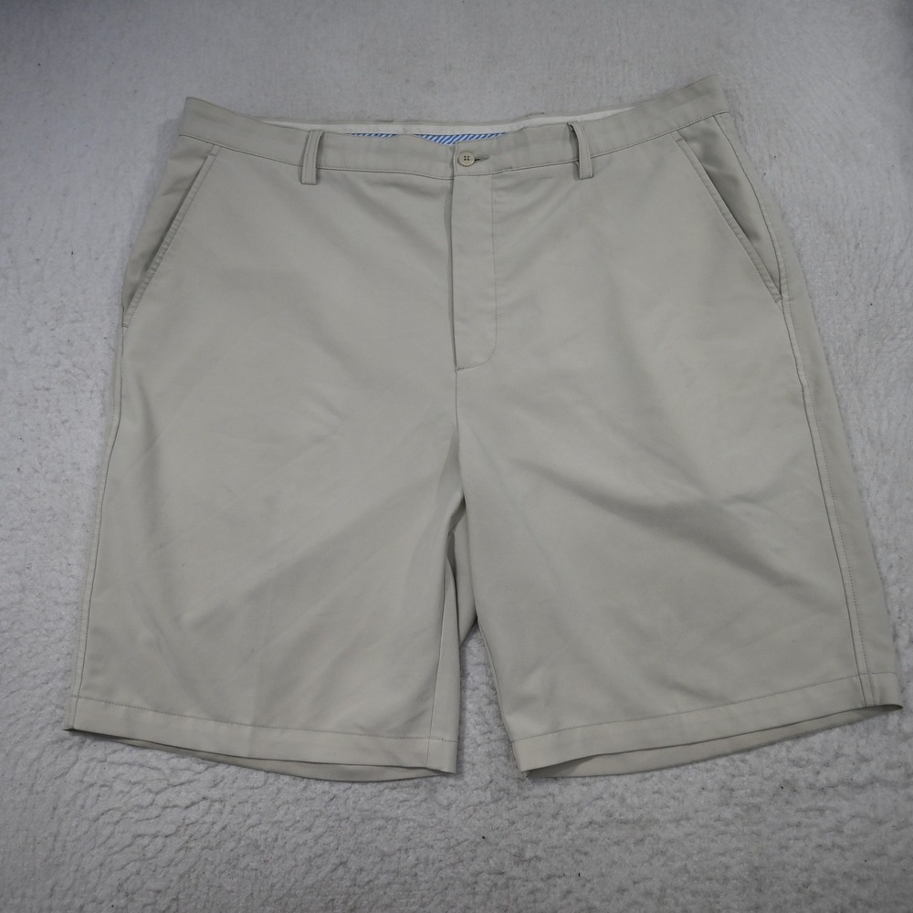 FootJoy Golf Shorts Men 42 Regular Tan Performance Stretch Flat Front Logo